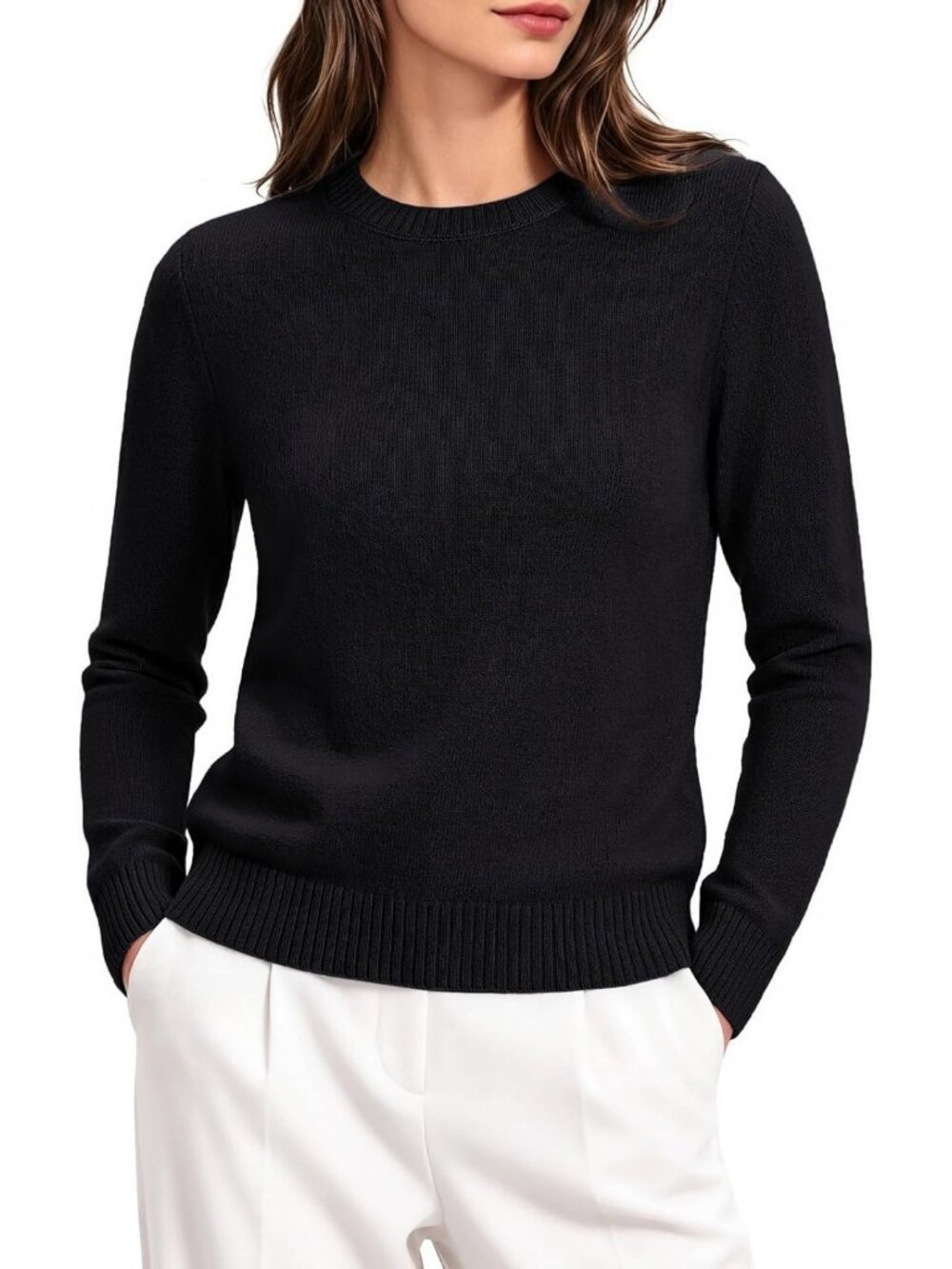 Cozy Cashmere Crewneck Sweater for Women | Merino Wool Fall Fashion Top